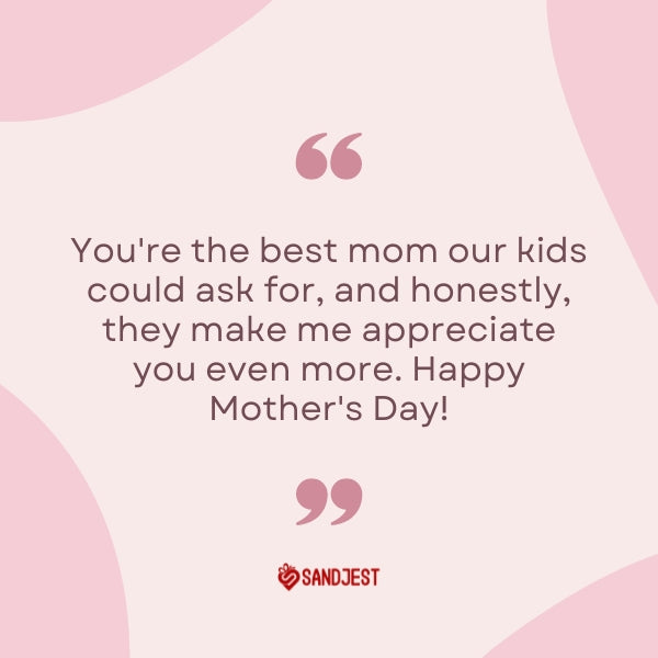 Pink-hued Mother's Day quote card for a wife appreciating her role as a mother.