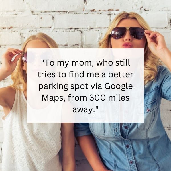 Daughter's funny quote on a Mother's Day background