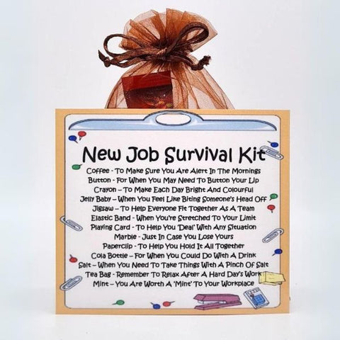 Funny New Job Survival Kit, a playful and practical new job gift for challenges ahead