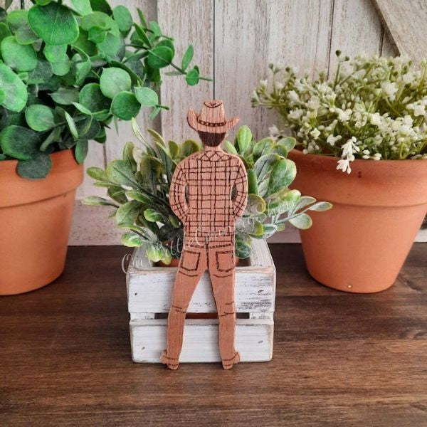 Funny peeing cowboy planter, an unforgettable Mother's Day gift.