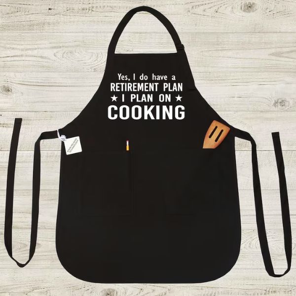 Funny Retirement Apron, adding a bit of fun to retired life cooking.