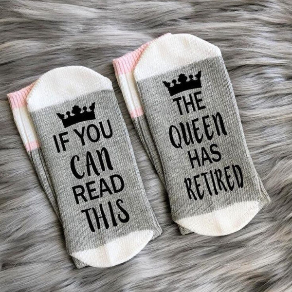 Funny Retirement Socks, cozy and lighthearted retirement gifts for mom.