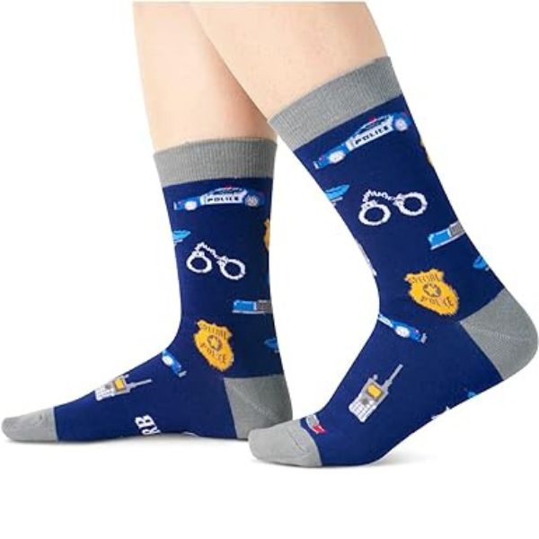 Funny Socks For Police, a humorous and comfortable police retirement gift.