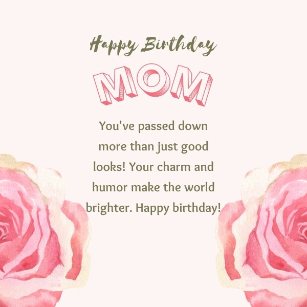 Add a touch of humor to your mom's birthday celebration with funny and lighthearted wishes that will make her smile.