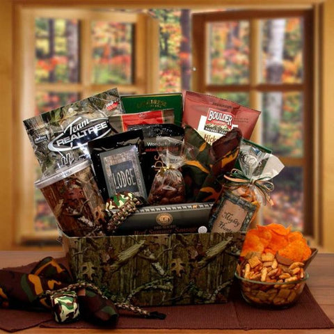 Gift Basket for Hunters, a rugged and ready choice for family gift basket ideas.