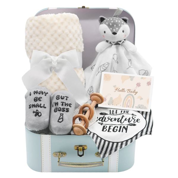 Thoughtfully curated Gifts Basket, an ideal collection of items for a DIY baby shower gift