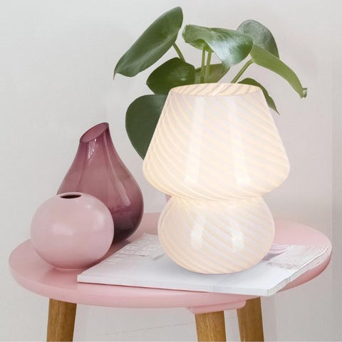 Charming Glass Mushroom Lamp, a unique decor gift for a daughter's room.