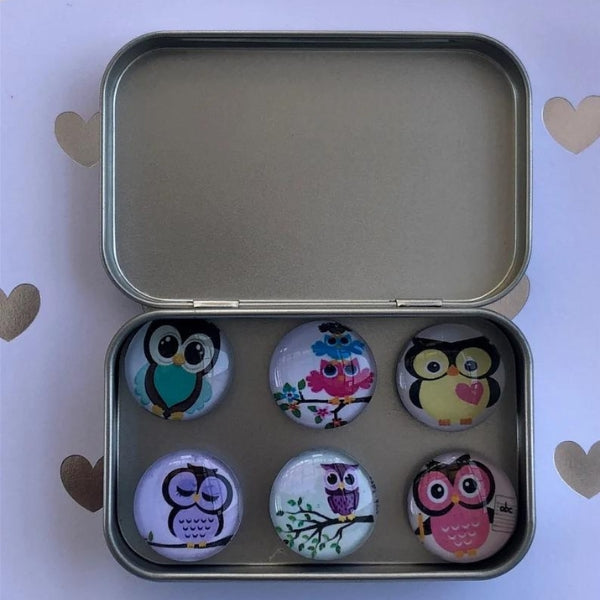 Glass Owl Magnets bring a whimsical touch to everyday items, enhancing the playful side of owl gifts