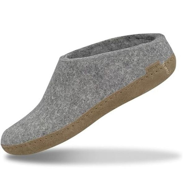 Cozy Glerups wool slip-on with leather sole, a warm and comfortable Grandparents Day gift.