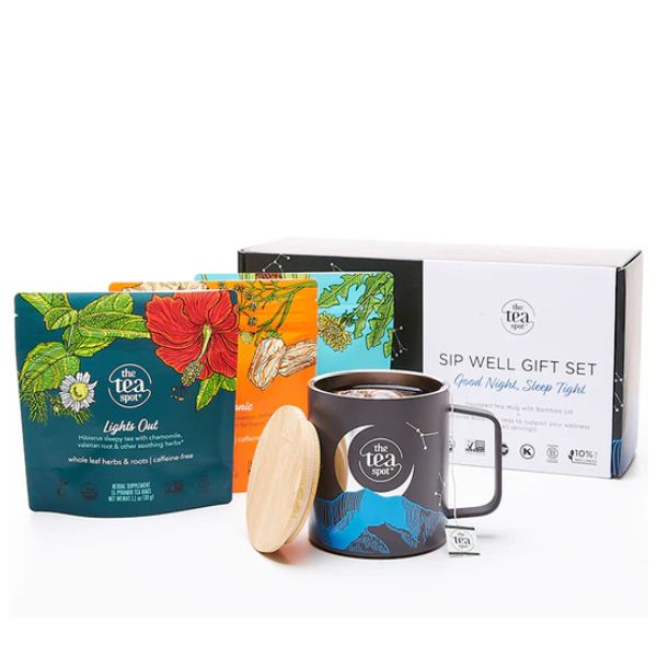 Good Night, Sleep Tight: Sip Well Gift Set is a gift of relaxation.