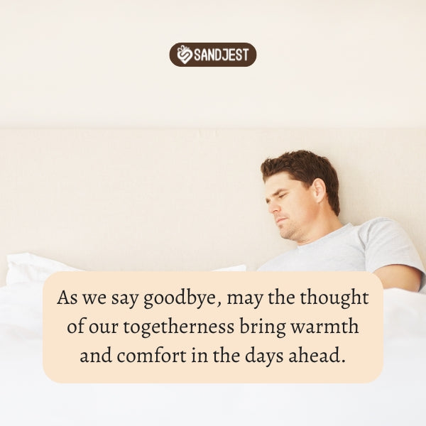 Man resting on bed, goodbye quotes  that bring comfort.