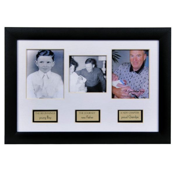Grandpa's Life Story Timeline Frame capturing precious moments - ideal grandad birthday gifts.