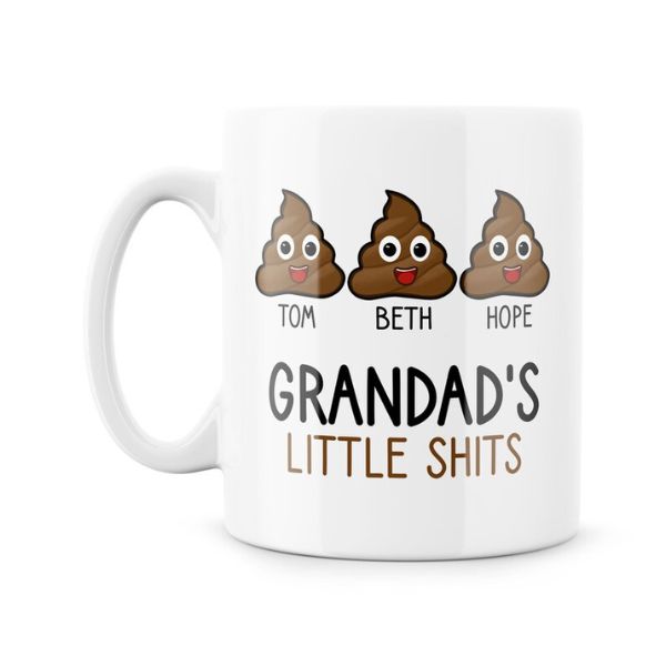 Funny Grandpa's Little Sh*ts Mug - a lighthearted choice for grandad birthday gifts.