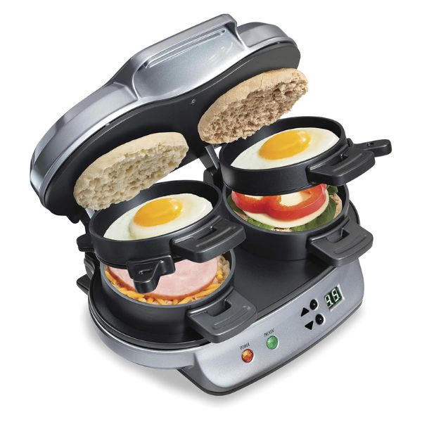 Hamilton Beach Dual Breakfast Sandwich Maker, perfect for dads who love a quick, hearty breakfast.