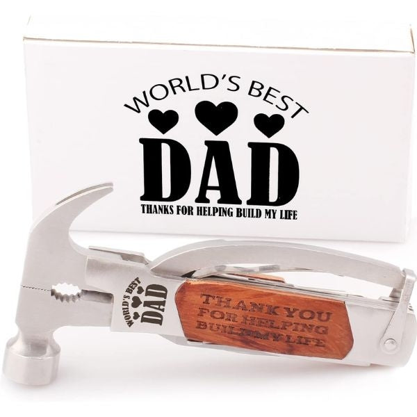 Hammer Multitool Engraved - versatility meets personal touch for dad's 50th.