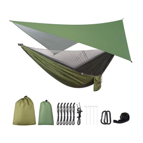 Hammock with Mosquito Net and Rainfly, a relaxing choice in Simple Father's Day Gift Ideas for outdoor comfort.