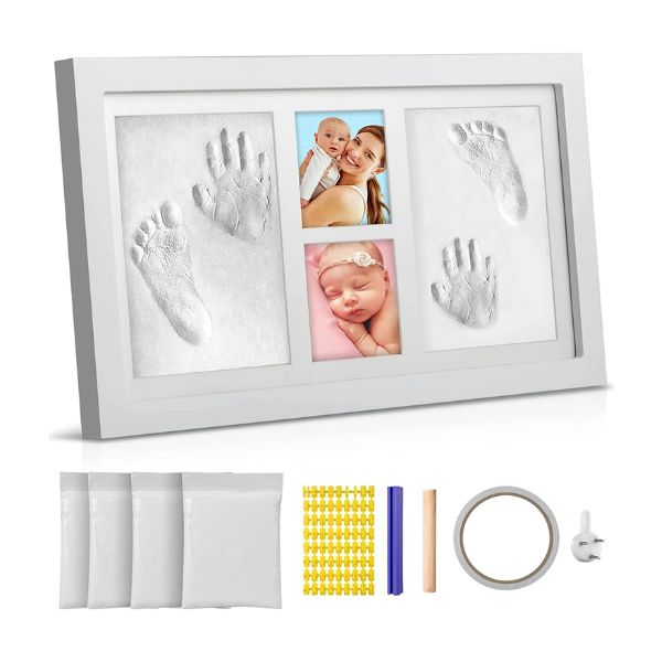 Capture precious moments with the hand and footprint frame is a sentimental twin mom gift