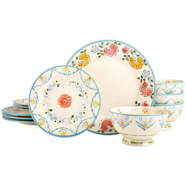 Hand-painted Dinnerware Set, elegant Christmas gifts for family dining and special occasions.