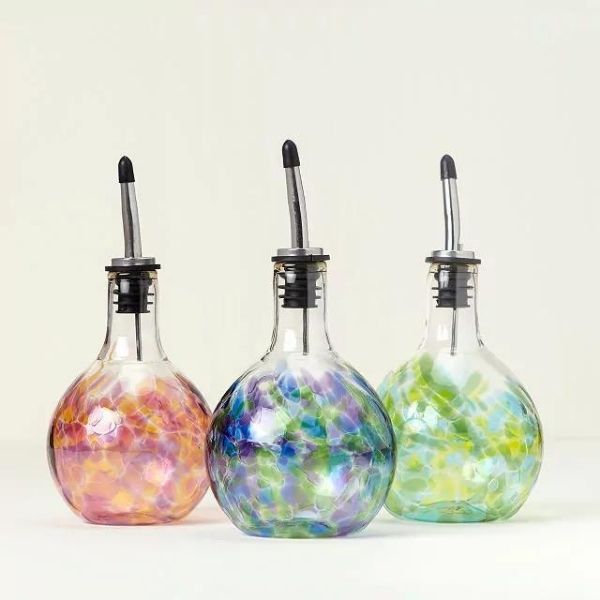 Handblown Glass Olive Oil Pourer adds elegance to any kitchen for daughters.