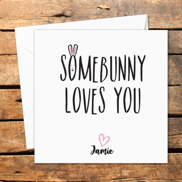 Artistic Handmade Bunny Card, a heartfelt and personal Easter gift for wives.
