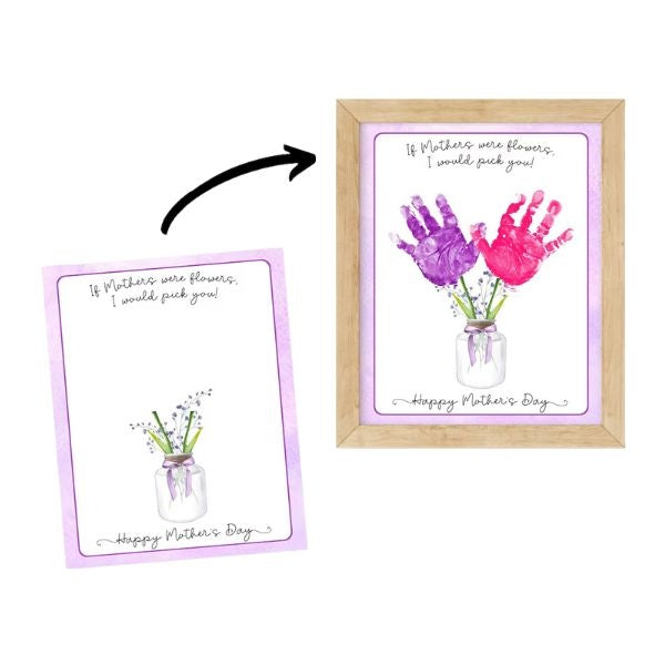 A heartwarming Handprint Flowers Bouquet made by kids with their own handprints, a perfect Mother's Day gift to show their love.