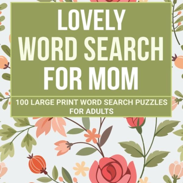 Happy Valentine's Day Mom Word Search book, a creative valentines gift for mom.