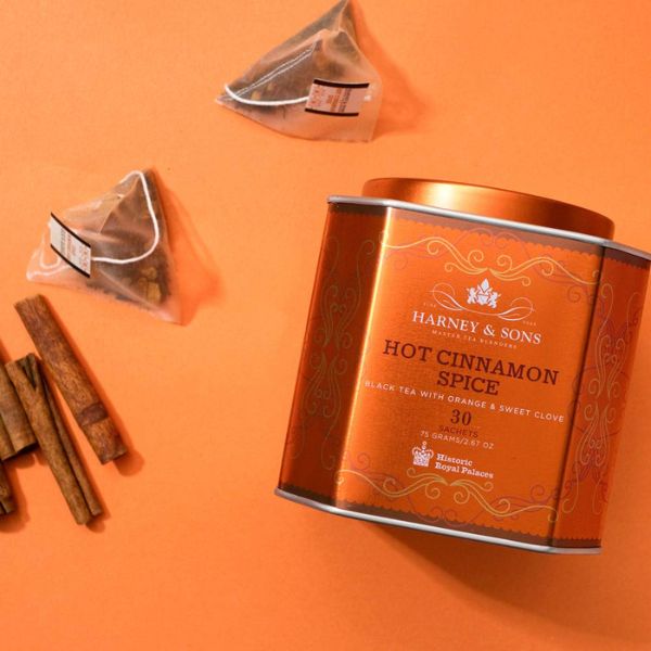 Harney & Sons Hot Cinnamon Spice Tea Tin, a warming and aromatic tea blend to enjoy on cozy International Women's Day moments.