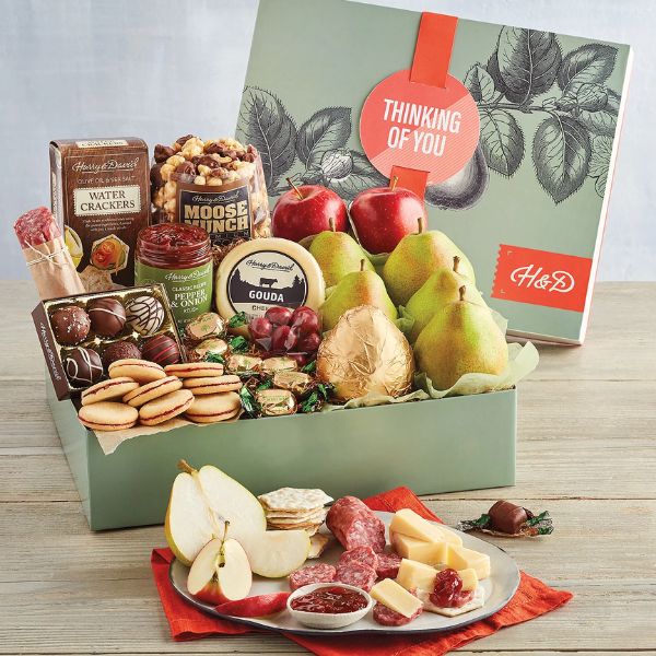 Harry & David Founder’s Favorites Gift Box, a delightful assortment of treats, perfect as an anniversary gift for couples to enjoy together.