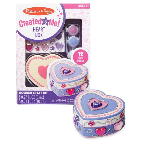 A creative Heart Box Craft Kit, ideal as a small Valentine's gift to personalize with love.