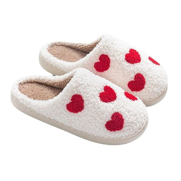 Fluffy heart slippers, perfect as valentines gifts for teens.