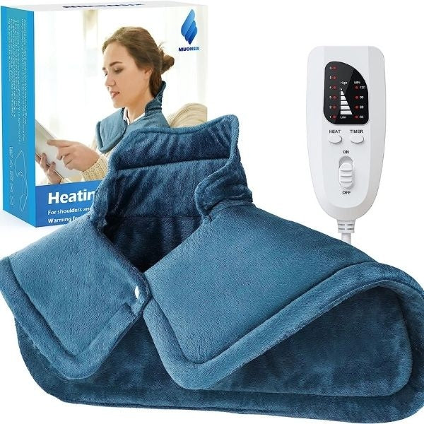Therapeutic heating pad for neck and shoulders, a cozy comfort gift for grandma.