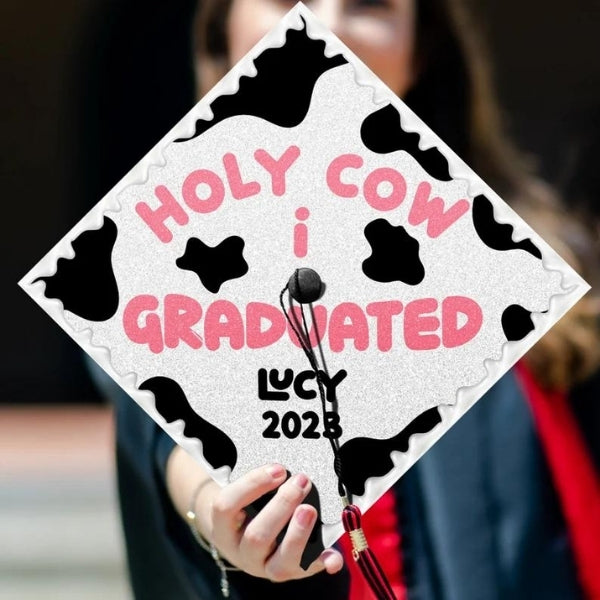 Holy Cow Graduation Cap adds a touch of humor to your special day.
