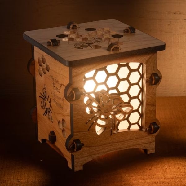 Illuminate spaces with the Honey Bee Wooden Statement Lantern, a charming addition to teacher valentine gifts.
