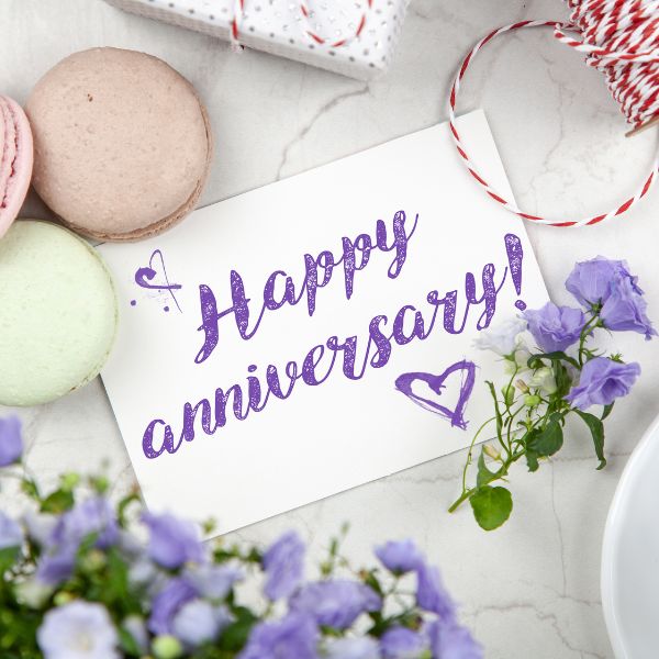 A personalized cards making their anniversary special and unforgettable.