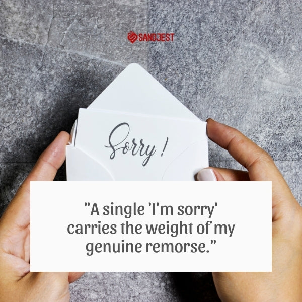 'Sorry' message revealed in an envelope, symbolizing a personal apology.