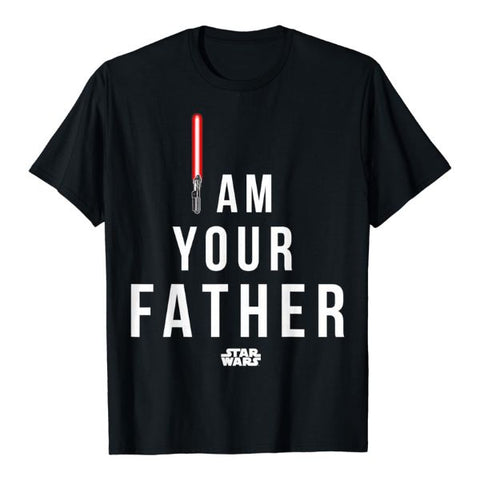 "I Am Your Father" T-Shirt, a Star Wars themed tee for funny Father's Day gifts.