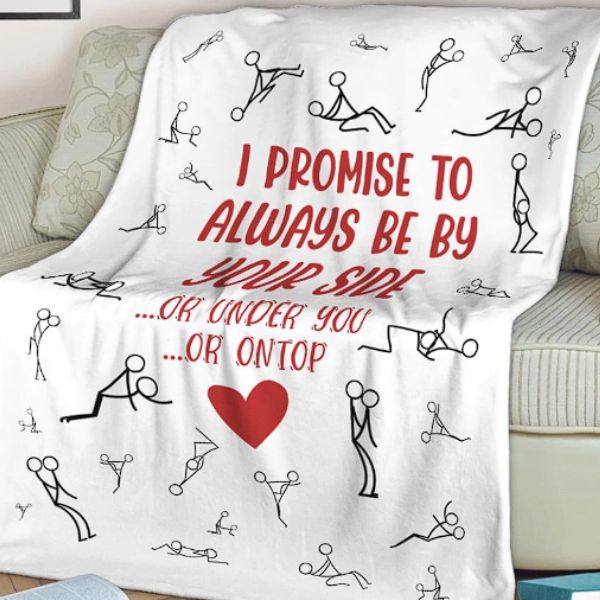 'I Promise To Always' Fleece Blanket, a warm and personal anniversary gift for your girlfriend
