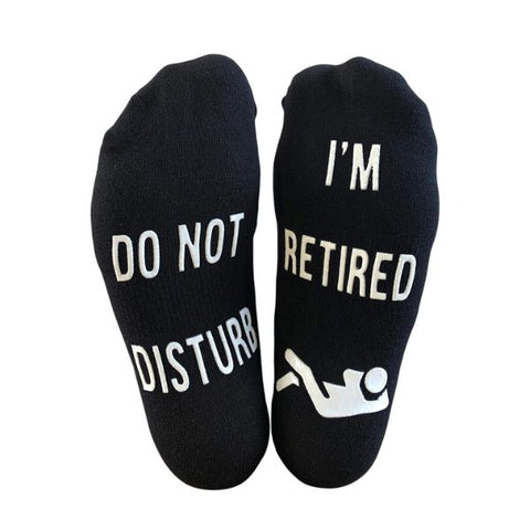 I’m Retired Lounge Socks for Woman: Comfort and humor combine in this cozy Funny Retirement Gift