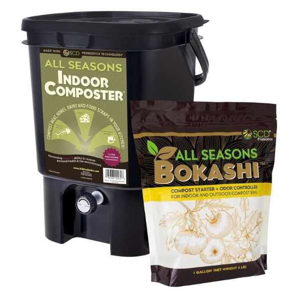 The Indoor Composter with Bokashi is a sustainable solution for reducing kitchen waste.