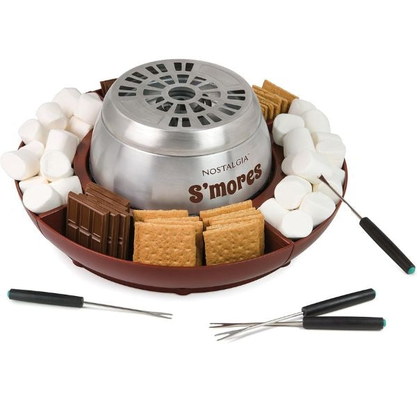 Indoor electric stainless steel s’mores maker, fun New Year's Eve hostess gift.