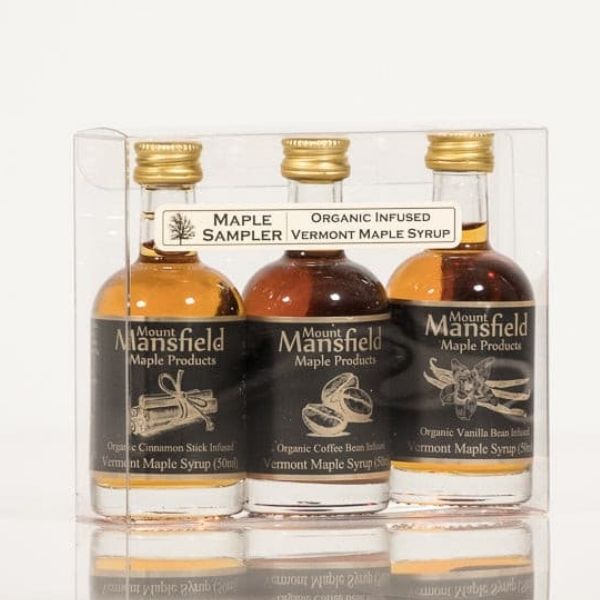 Infused Vermont Maple Syrup Sampler Set, a gourmet and flavorful mothers day gifts for grandma.