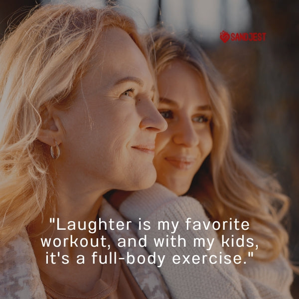Two women sharing a moment of laughter, a celebration of the joy found in funny mom quotes.