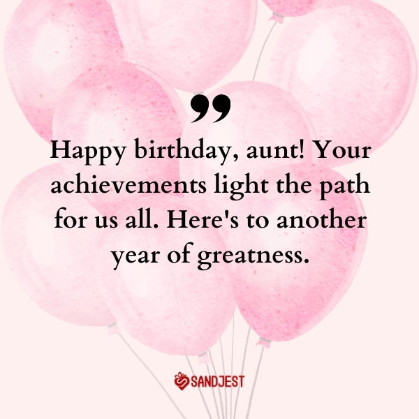 Elegant card bearing inspirational birthday wishes for aunt