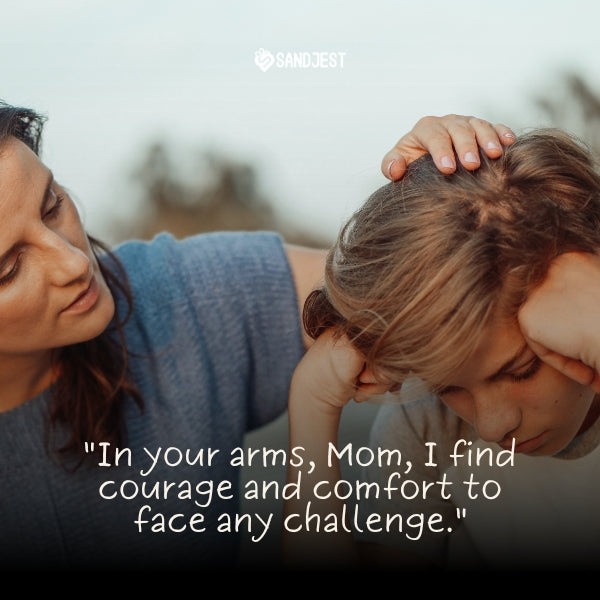 A mother comforting her son is a timeless image, resonating with inspirational mom quotes from son.