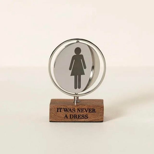 It Was Never a Dress desktop spinner, an empowering office decor gift under $50 for her