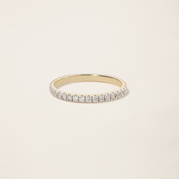 Elegant 14K Solid Gold Diamond Eternity Band, the perfect anniversary gift for wife, symbolizing timeless love and commitment.
