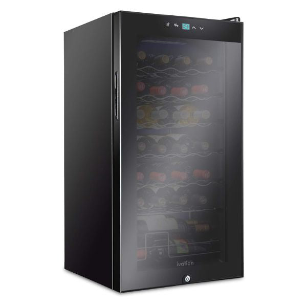 Ivation 28 Bottle Compressor Wine Cooler Refrigerator combines security with temperature precision.