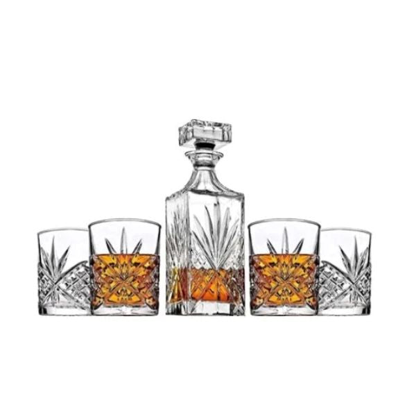 The James Scott Irish-Cut Decanter Set is an elegant and sophisticated 70th birthday gift for dad