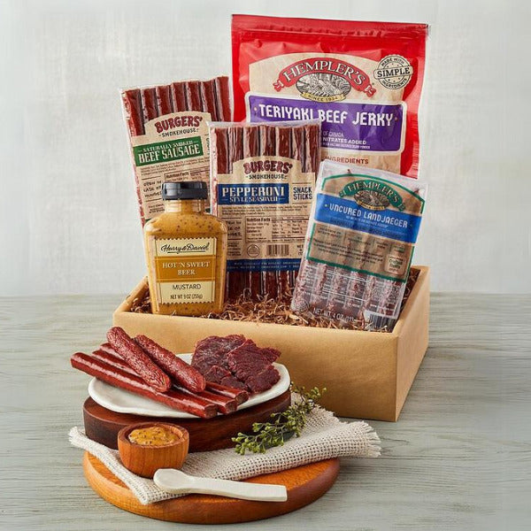Gift a savory surprise with our Jerky Gift Basket. Jerky enthusiasts, prepare to indulge!