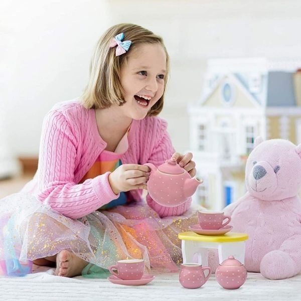 Jewelkeeper Porcelain Tea Set introduces elegance to kids' Easter tea parties.